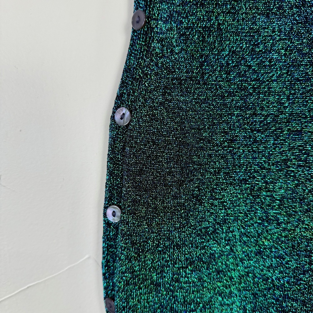 Cushnie Lurex Knit Midi Dress | Size S | $995 Retail | Navy Iridescent Bodycon - Picture 8 of 9